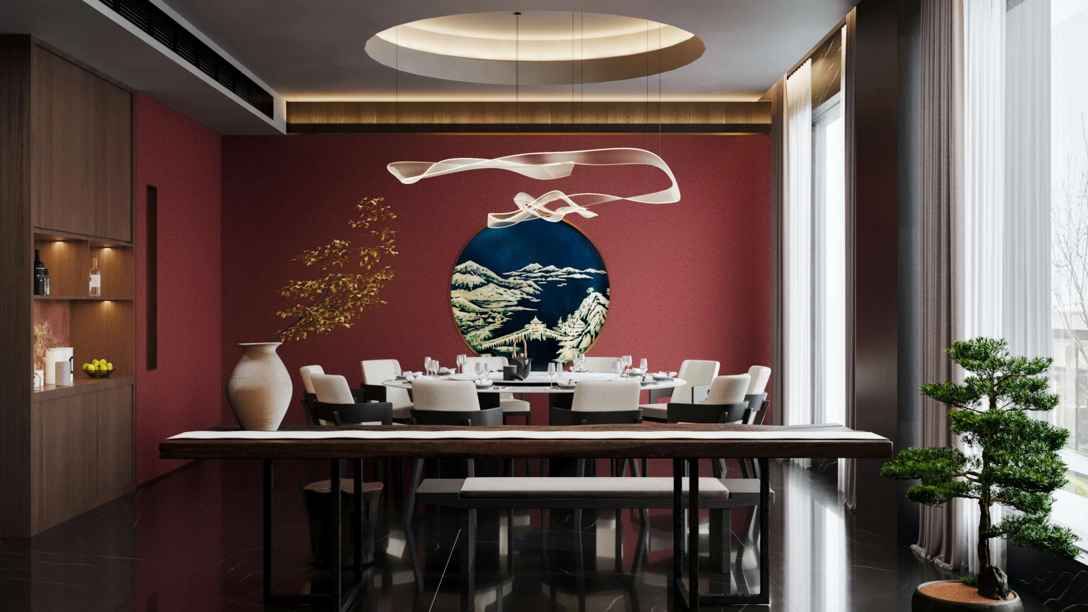 餐厅大包厢效果图